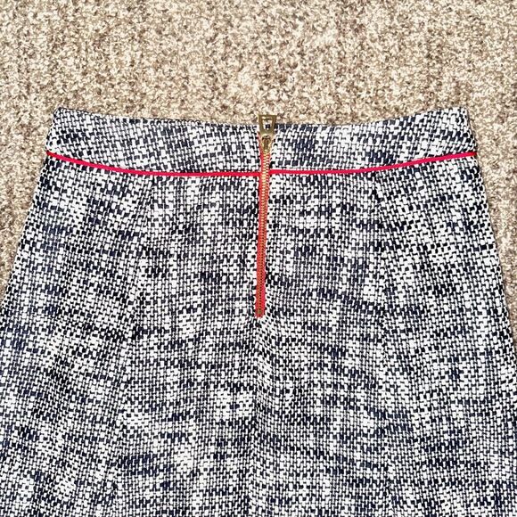 Sable to Sable STS Women's Blue White Tweed Skirt Red Trim Size 2 - Picture 10 of 11